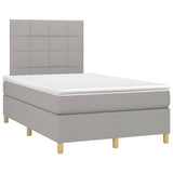 Sommier à lattes de lit matelas et LED Gris clair 120x200 cm