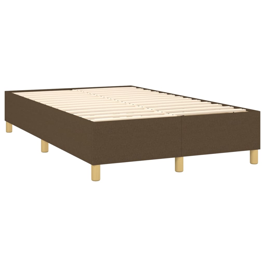 Sommier à lattes de lit matelas et LED Marron foncé 120x200 cm