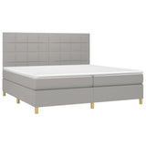 Sommier à lattes de lit matelas et LED Gris clair 200x200 cm