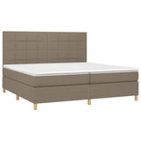 Sommier à lattes de lit et matelas et LED Taupe 200x200cm Tissu