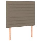 Sommier à lattes de lit et matelas et LED Taupe 90x200 cm Tissu