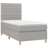 Sommier à lattes de lit matelas et LED Gris clair 100x200 cm