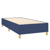 Sommier à lattes de lit et matelas et LED Bleu 100x200 cm Tissu