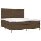 Sommier à lattes de lit matelas et LED Marron foncé 160x200 cm