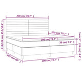 Sommier à lattes de lit matelas et LED Gris clair 200x200 cm