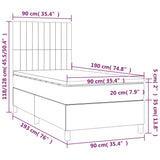 Sommier à lattes de lit et matelas et LED Marron foncé 90x190cm