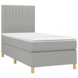 Sommier à lattes de lit matelas LED Gris clair 100x200 cm Tissu