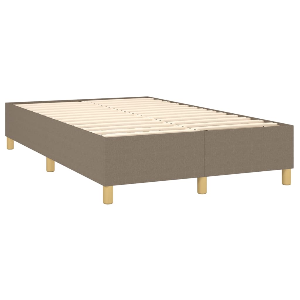 Sommier à lattes de lit et matelas et LED Taupe 120x200cm Tissu