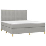 Sommier à lattes de lit matelas et LED Gris clair 160x200 cm