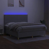 Sommier à lattes de lit matelas et LED Gris clair 160x200 cm