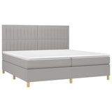 Sommier à lattes de lit matelas et LED Gris clair 200x200 cm