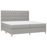 Sommier à lattes de lit matelas et LED Gris clair 200x200 cm