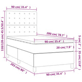 Sommier à lattes de lit et matelas et LED Gris foncé 90x200 cm