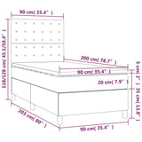 Sommier à lattes de lit et matelas et LED Marron foncé 90x200cm