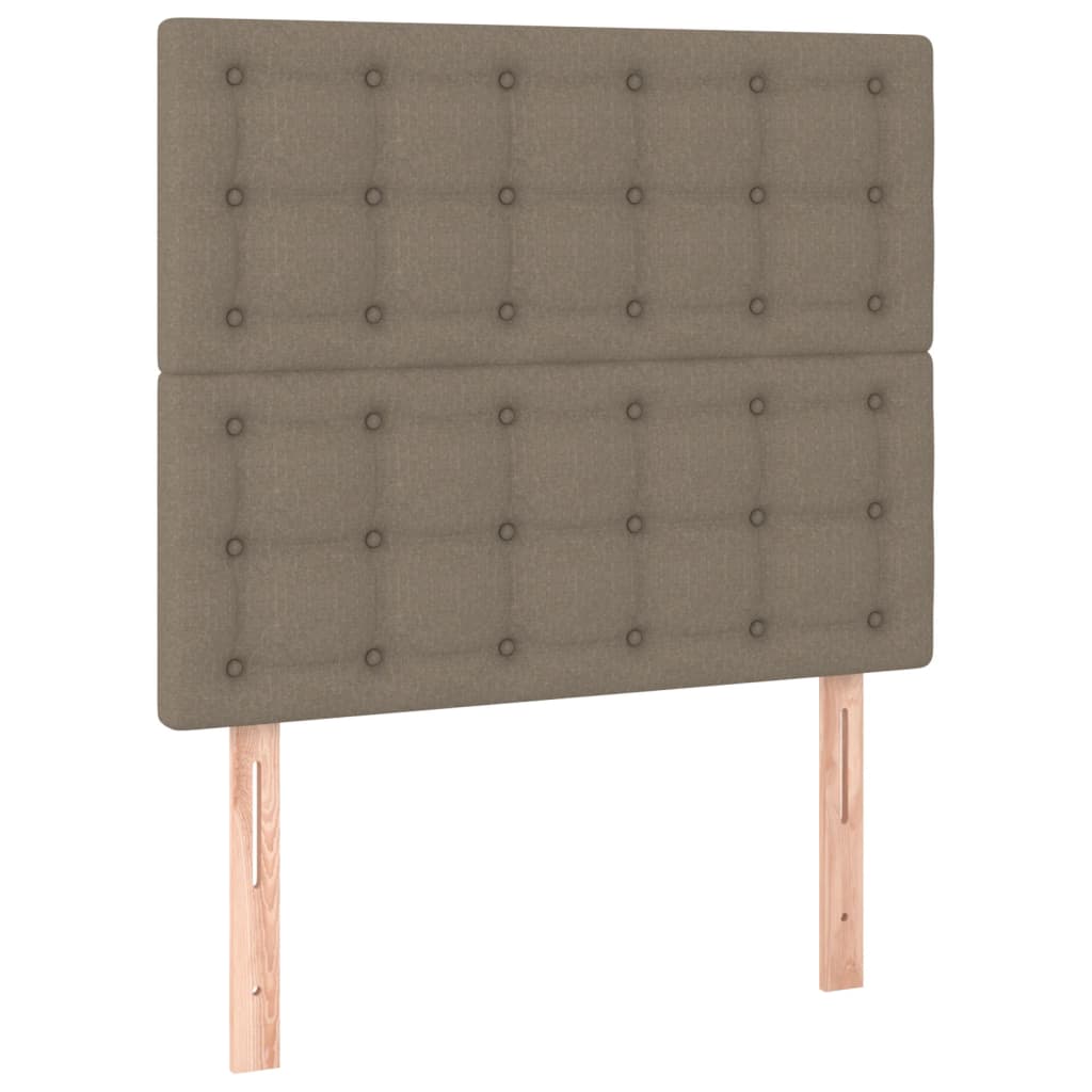 Sommier à lattes de lit et matelas et LED Taupe 90x200 cm Tissu