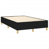 Sommier à lattes de lit et matelas et LED Noir 120x200 cm Tissu