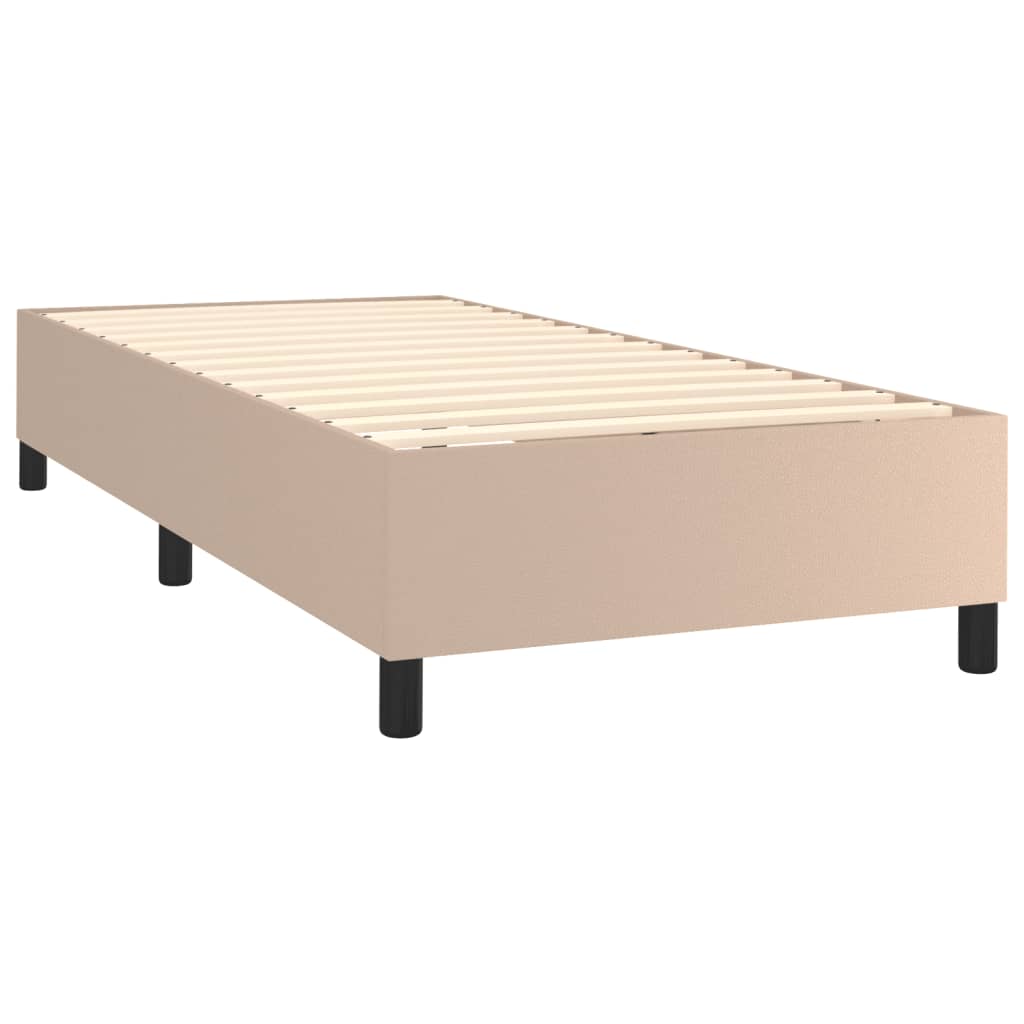 Sommier à lattes de lit avec matelas et LED Cappuccino 90x200cm