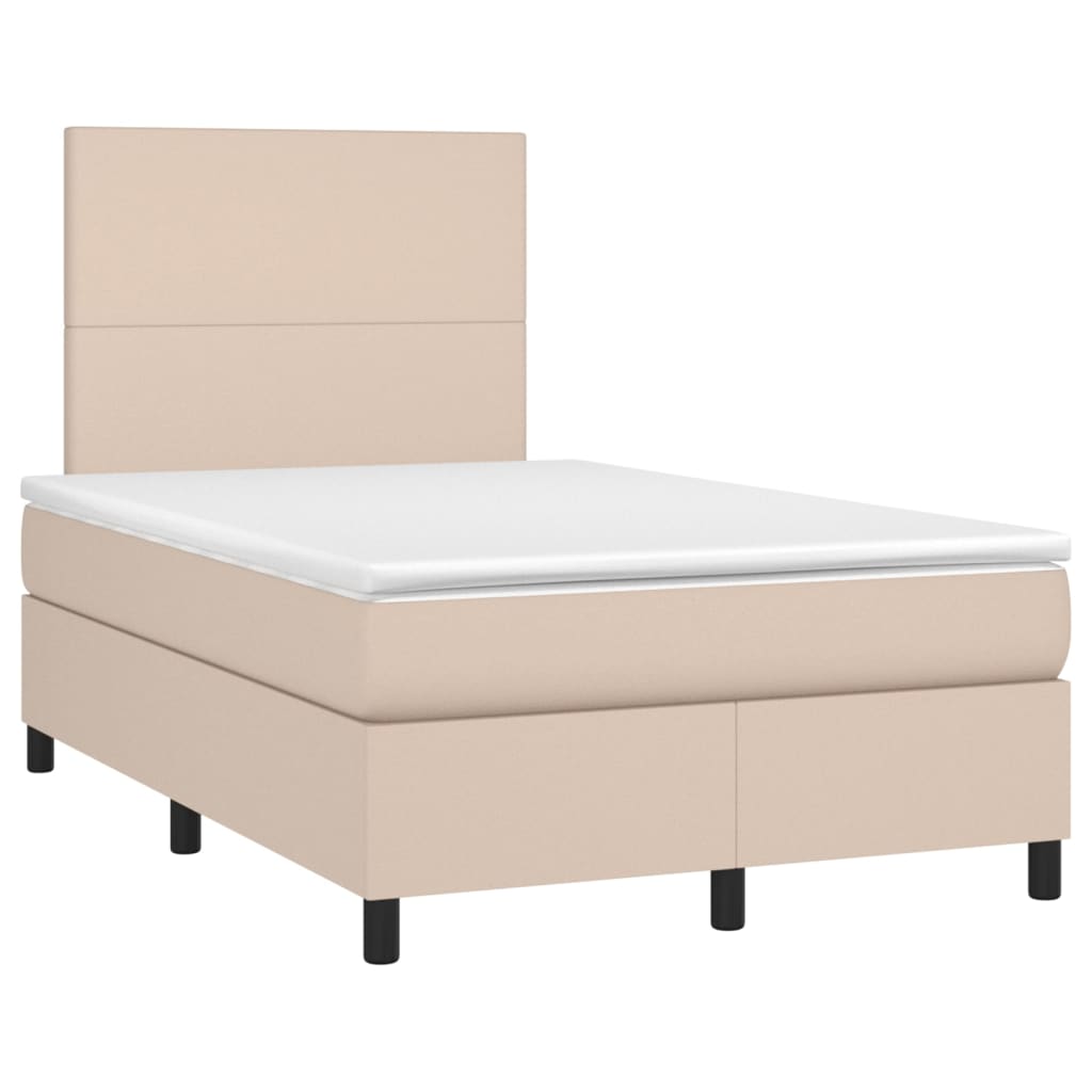 Sommier à lattes de lit avec matelas LED Cappuccino 120x200 cm