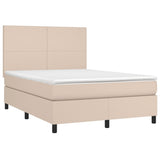 Sommier à lattes de lit avec matelas LED Cappuccino 140x190 cm