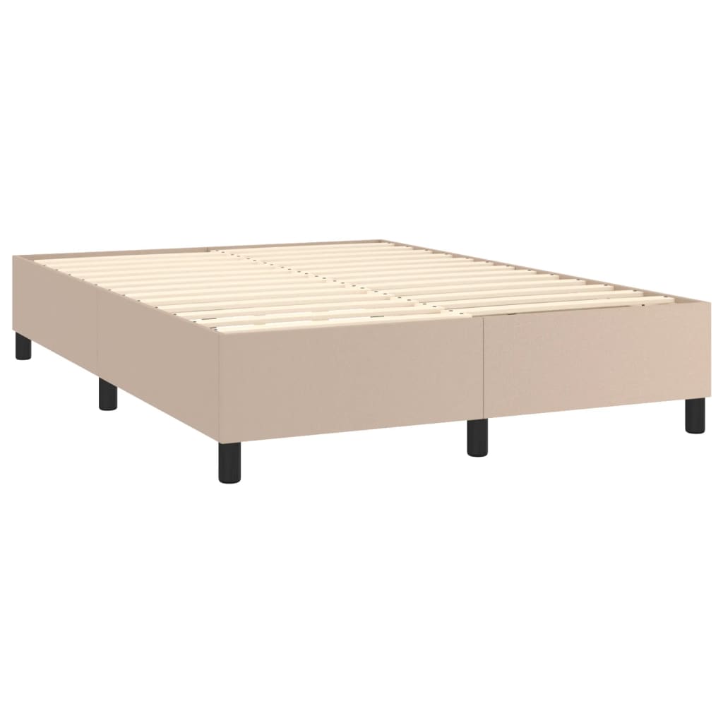 Sommier à lattes de lit avec matelas LED Cappuccino 140x190 cm