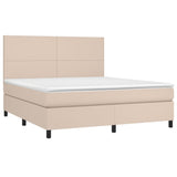 Sommier à lattes de lit avec matelas LED Cappuccino 160x200 cm