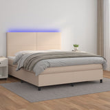 Sommier à lattes de lit avec matelas LED Cappuccino 160x200 cm