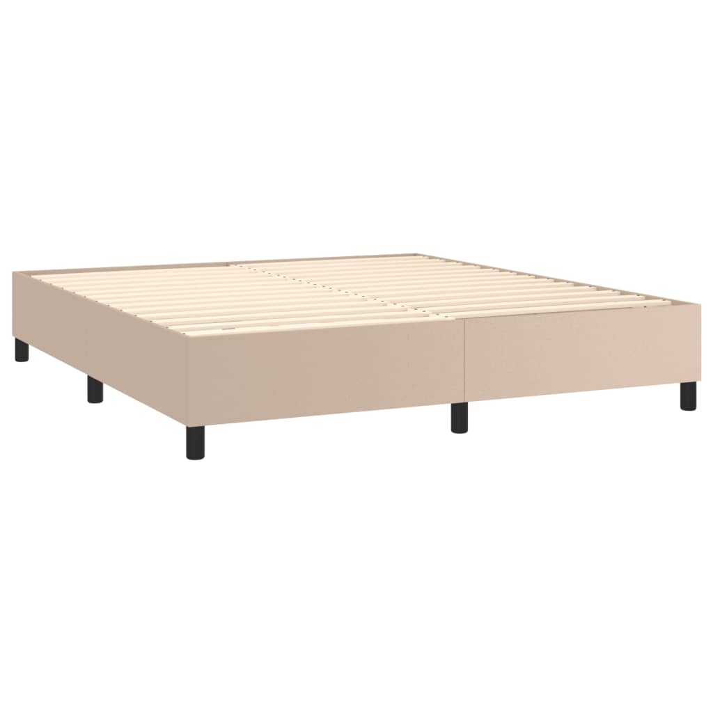 Sommier à lattes de lit avec matelas LED Cappuccino 180x200 cm