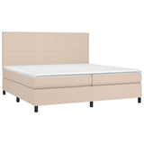 Sommier à lattes de lit avec matelas LED Cappuccino 200x200 cm