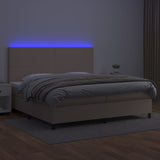 Sommier à lattes de lit avec matelas LED Cappuccino 200x200 cm