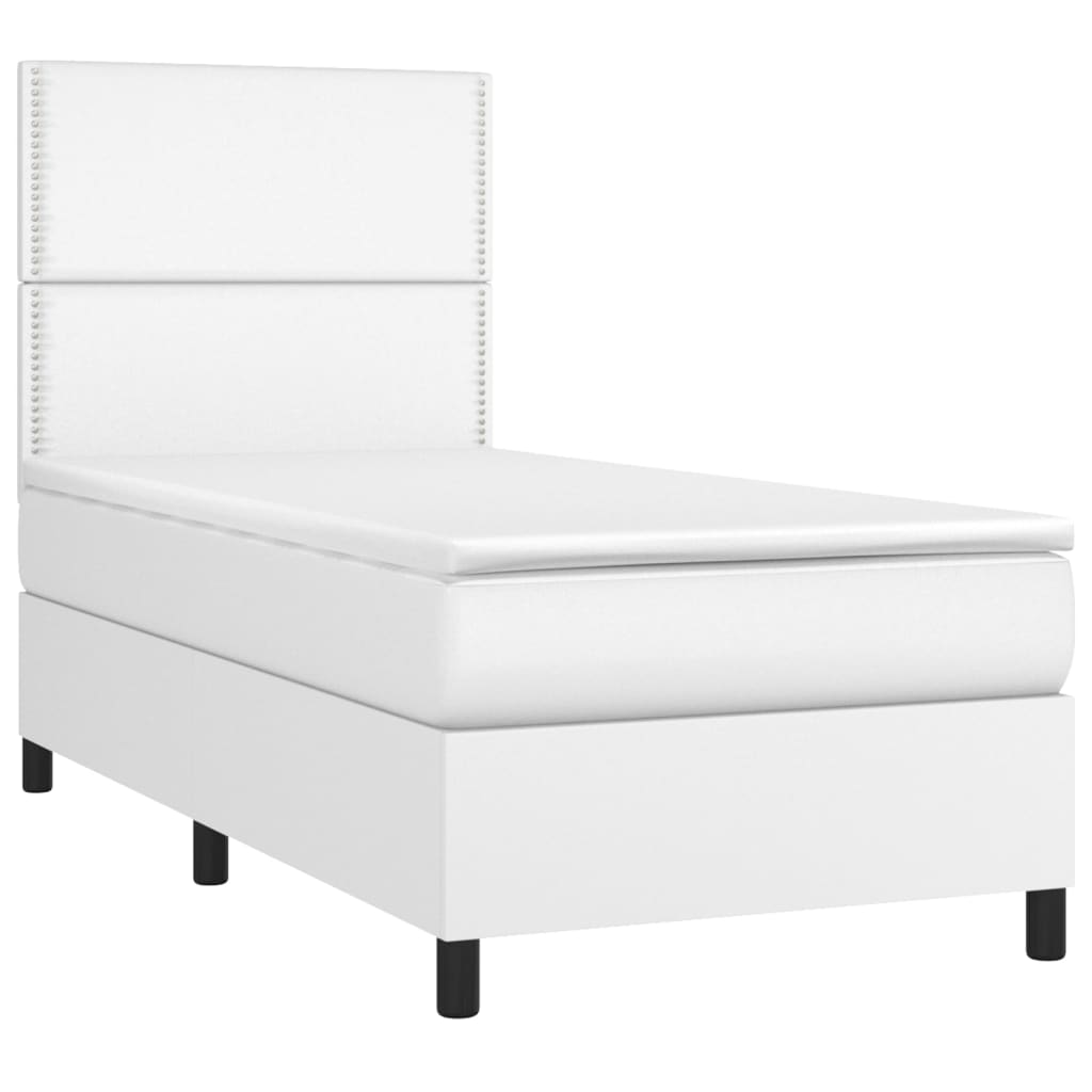 Sommier à lattes de lit avec matelas et LED Blanc 90x200 cm