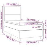 Sommier à lattes de lit avec matelas et LED Blanc 100x200 cm