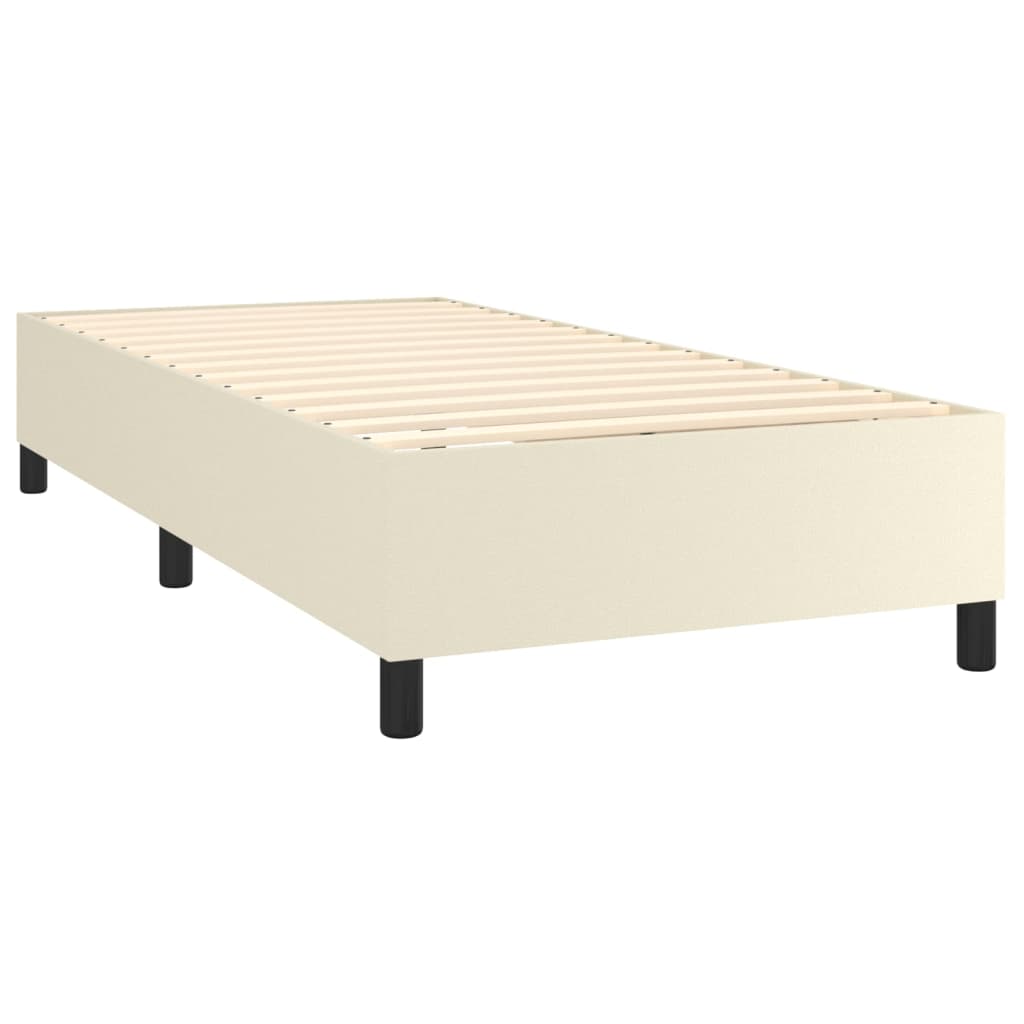 Sommier à lattes de lit avec matelas et LED Crème 100x200 cm