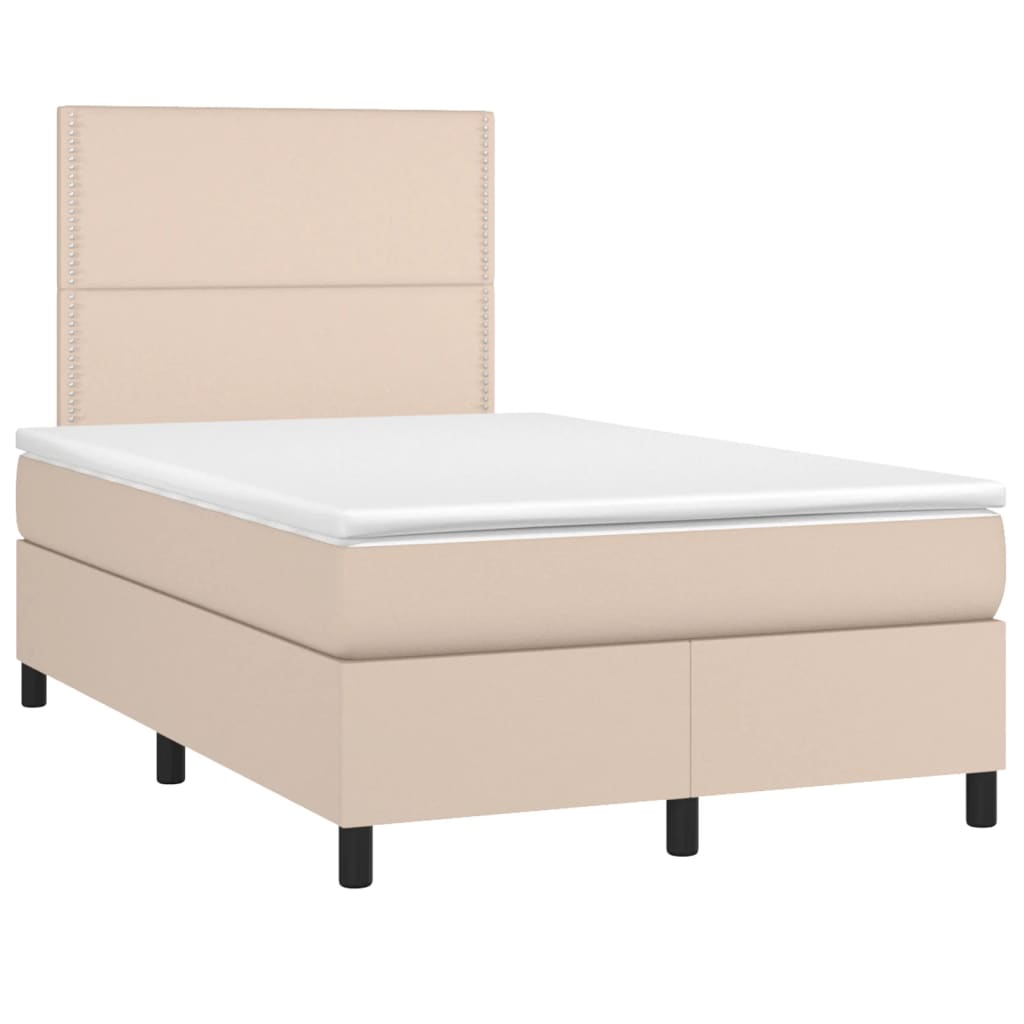 Sommier à lattes de lit avec matelas LED Cappuccino 120x200 cm