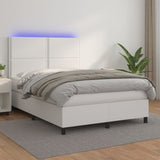 Sommier à lattes de lit avec matelas et LED Blanc 140x190 cm