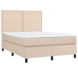 Sommier à lattes de lit avec matelas LED Cappuccino 140x200 cm