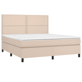 Sommier à lattes de lit avec matelas LED Cappuccino 160x200 cm