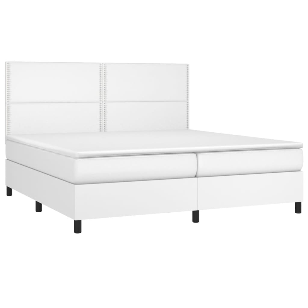 Sommier à lattes de lit avec matelas et LED Blanc 200x200 cm