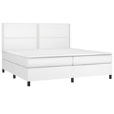 Sommier à lattes de lit avec matelas et LED Blanc 200x200 cm