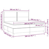 Sommier à lattes de lit avec matelas et LED Blanc 200x200 cm