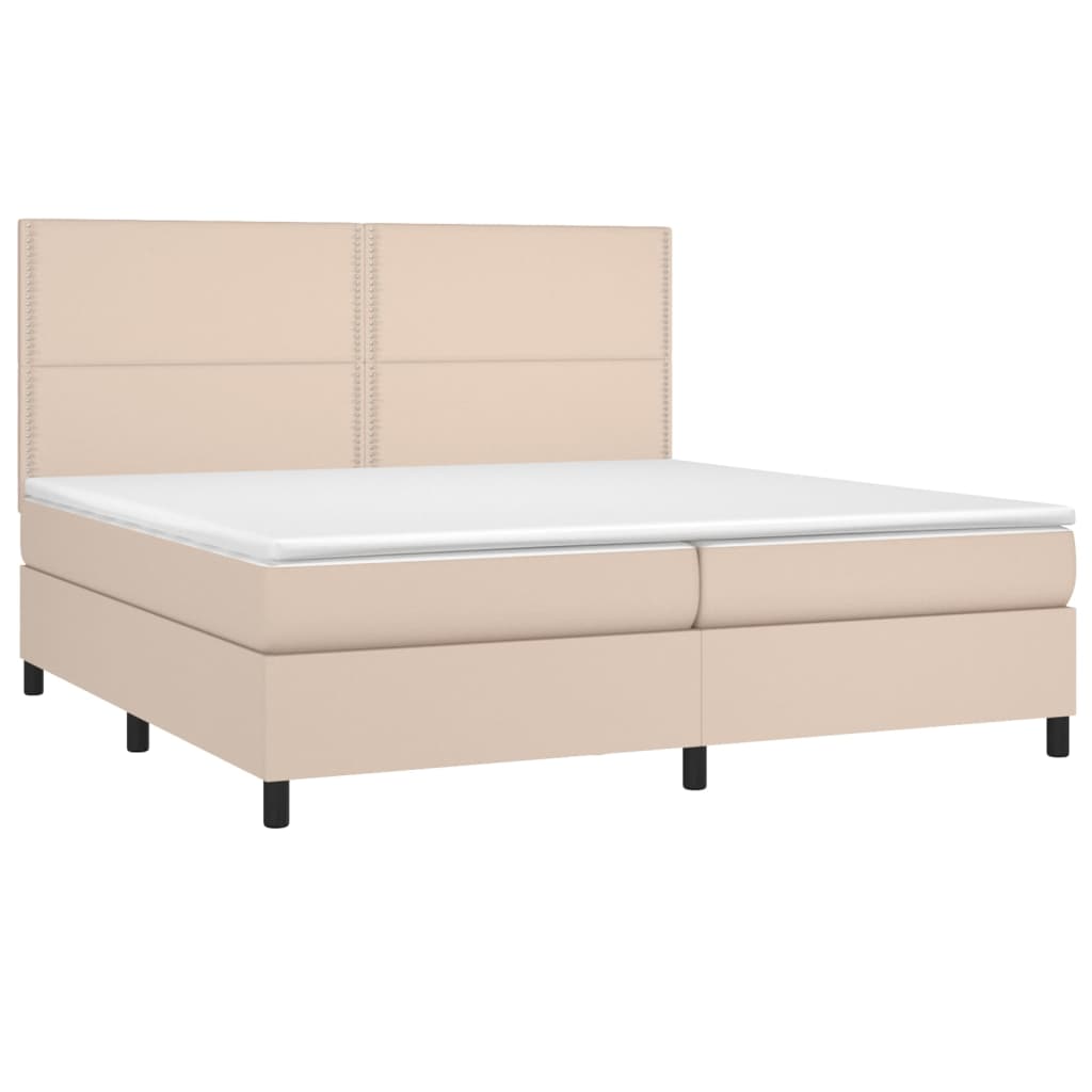 Sommier à lattes de lit avec matelas LED Cappuccino 200x200 cm