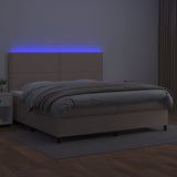 Sommier à lattes de lit avec matelas LED Cappuccino 200x200 cm