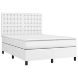 Sommier à lattes de lit avec matelas et LED Blanc 140x190 cm