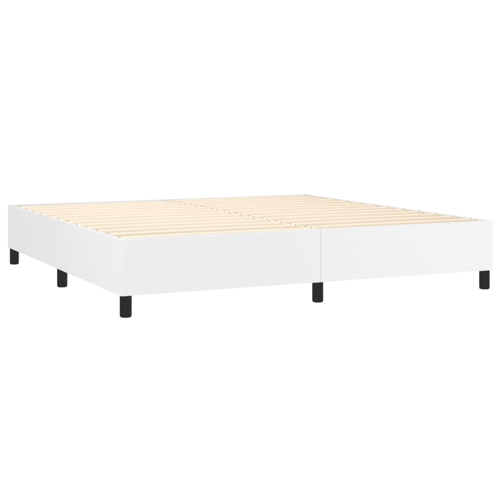 Sommier à lattes de lit avec matelas et LED Blanc 200x200 cm