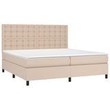 Sommier à lattes de lit avec matelas LED Cappuccino 200x200 cm