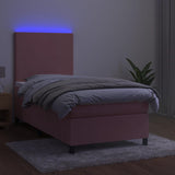 Sommier à lattes de lit avec matelas LED Rose 90x200 cm Velours