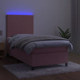 Sommier à lattes de lit et matelas LED Rose 100x200 cm Velours