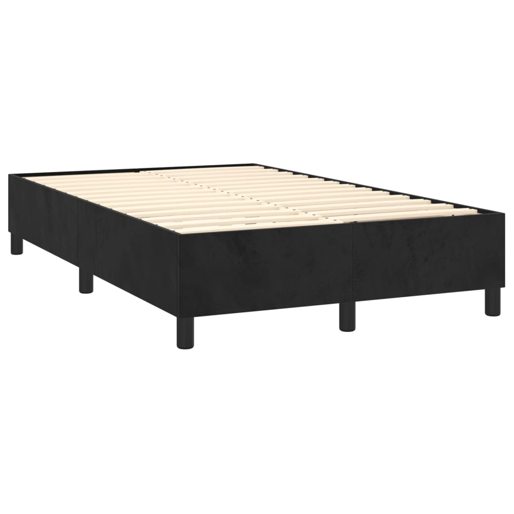 Sommier à lattes de lit et matelas LED Noir 120x200 cm Velours