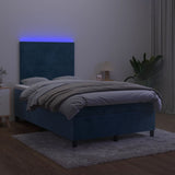 Sommier à lattes de lit avec matelas LED Bleu foncé 120x200 cm