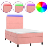 Sommier à lattes de lit et matelas LED Rose 120x200 cm Velours