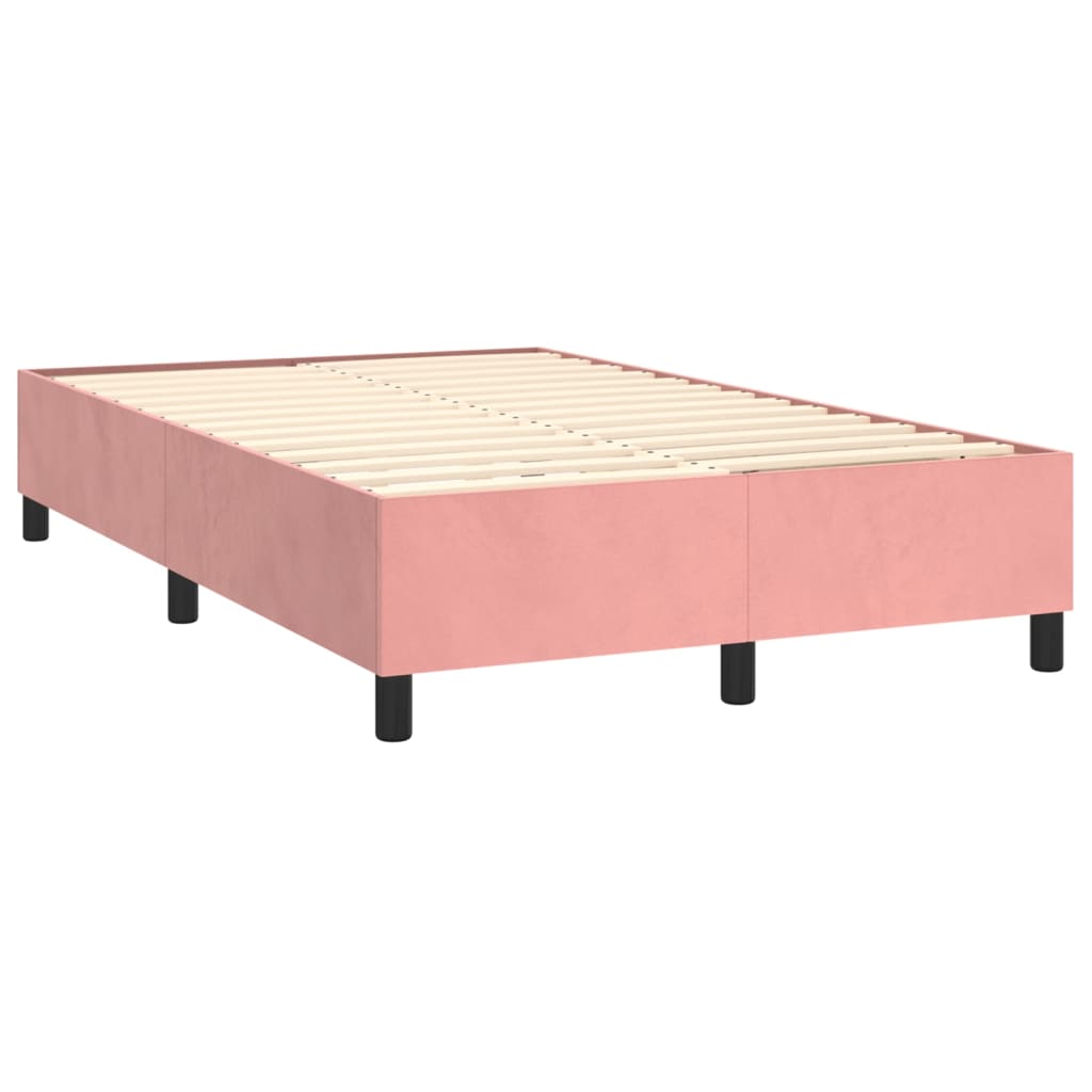 Sommier à lattes de lit et matelas LED Rose 120x200 cm Velours